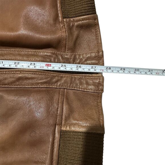 Vtg Excelled Bomber Aviator Jacket Leather Brown Men M Rider Distressed Patches - Picture 15 of 16